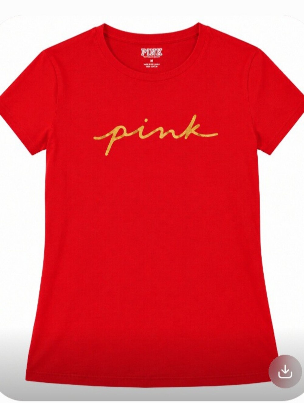 PINK Victoria's Secret Red Tee Small NWT